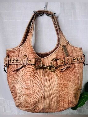 Coach XL belted python embossed ergo - Rare - GUC